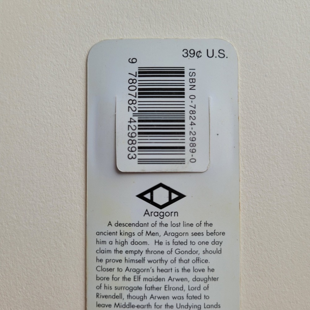 Vintage Aragorn Tab Bookmark, 2002 Lord Rings Two Towers, Y2K Movie, XTAB-622477 - Picture 9 of 12